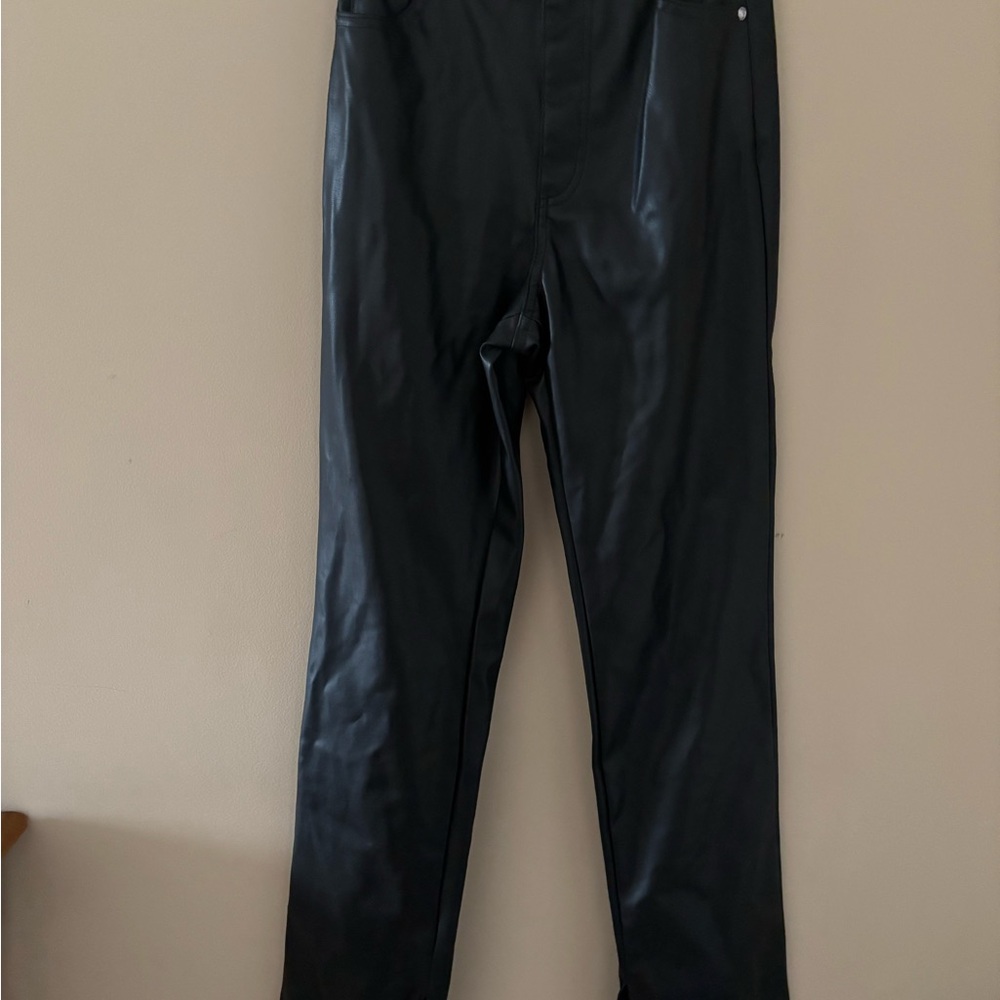 Zara Black Leather-Style Pants